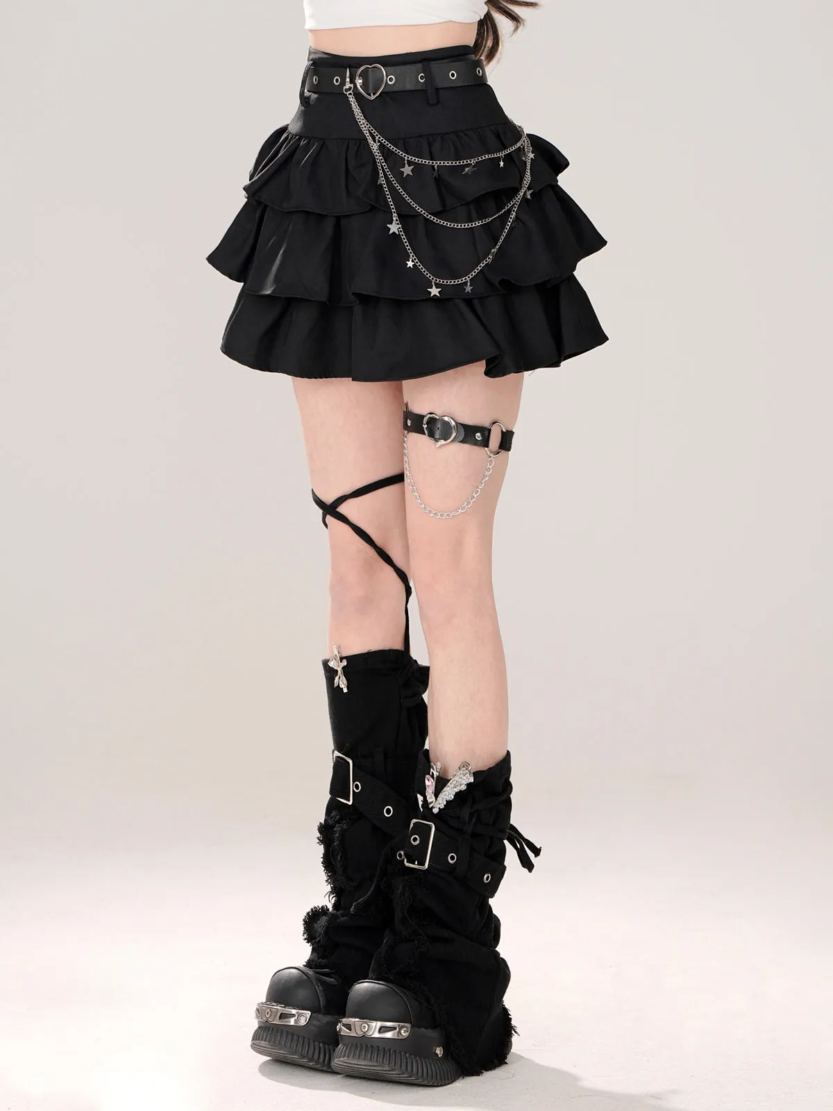 Tiered Skirt Flared Six-Suite
