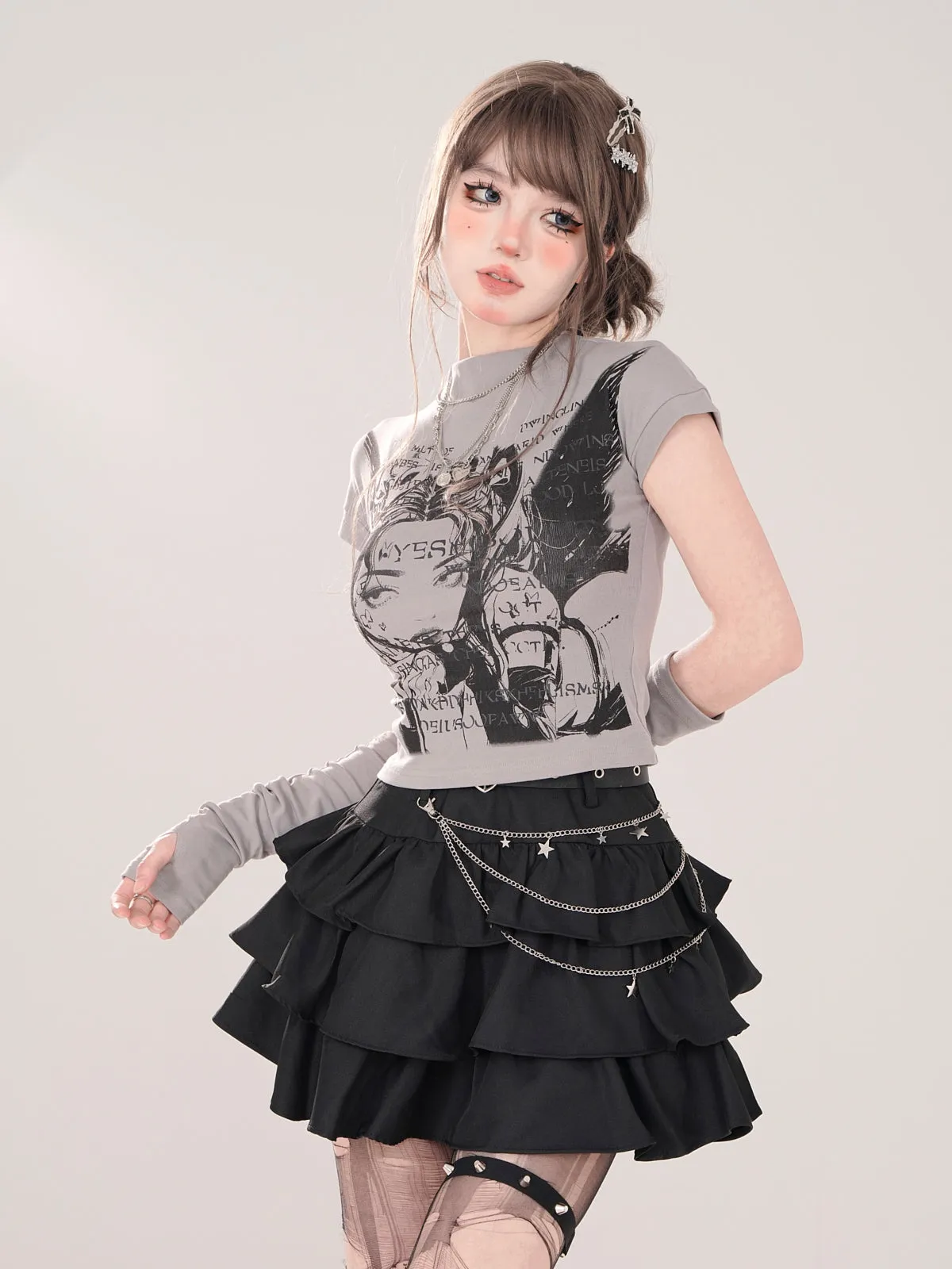 Tiered Skirt Flared Six-Suite