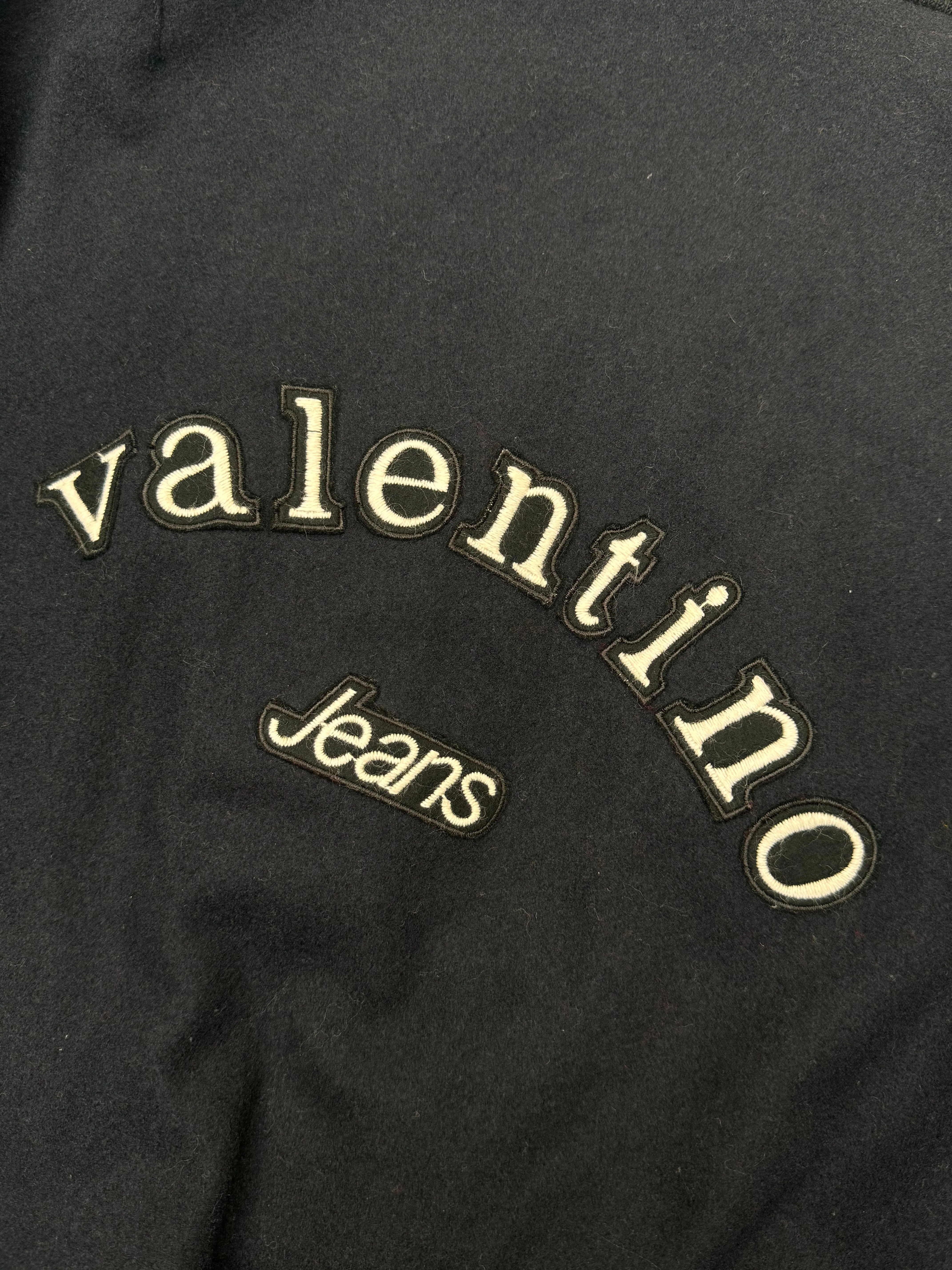 Valentino Jeans Spellout Logo Wool Bomber Jacket
