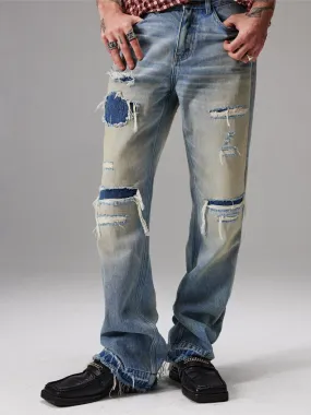 washed distressed jeans