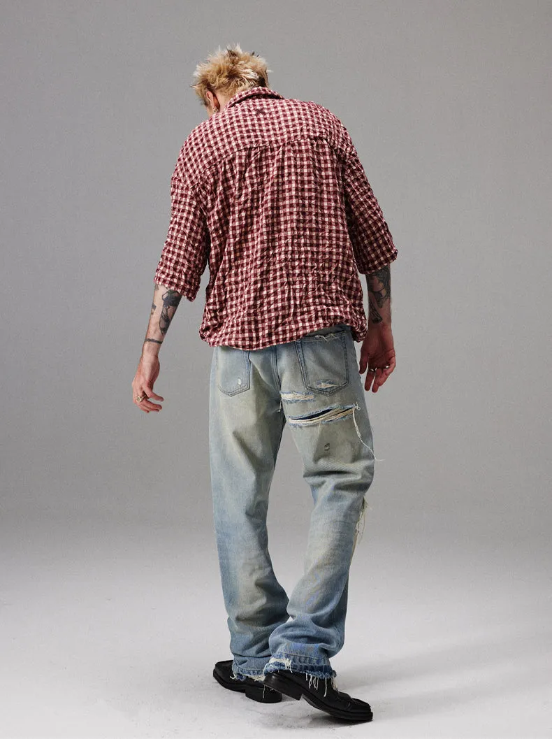 washed distressed jeans
