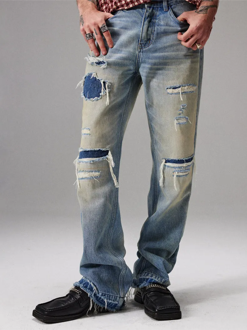 washed distressed jeans