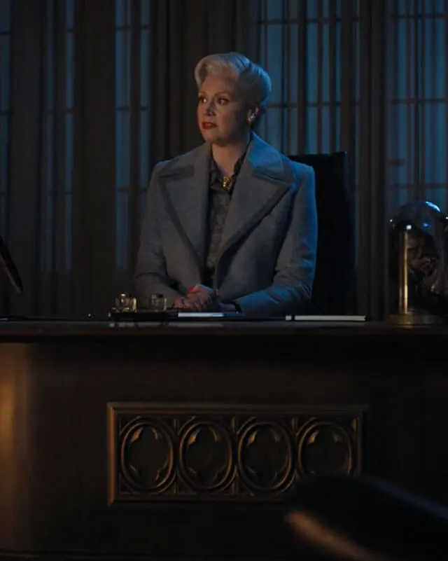 Wednesday Principal Larissa Weems Gray Coat