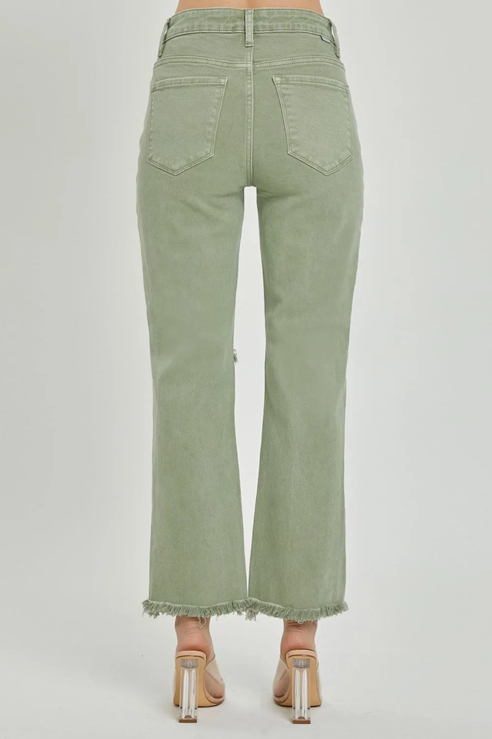 Women's RISEN Distressed Ankle Bootcut Jeans